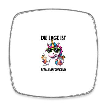 Die Lage Ist Besäufniserregend - Viereckiger Kühlschrankmagnet - Weiß - Vorne