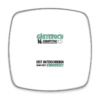 Guestbook 16 Birthday Sign Children's - Square fridge magnet - white - Front