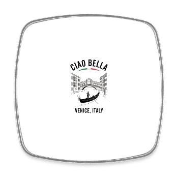 Ciao Bella Venice Italy - Viereckiger Kühlschrankmagnet - Weiß - Vorne