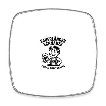 Sauerländer museau honnête, direct et corné - Magnet carré - blanc - Devant