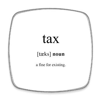 Tax (Steuer) Definition Dictionary - Viereckiger Kühlschrankmagnet - Weiß - Vorne