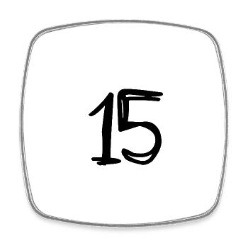 15 JAHRE. 15-jähriges Jubiläum. GEBURTSTAG 15 JAHRE. 15 - Viereckiger Kühlschrankmagnet - Weiß - Vorne