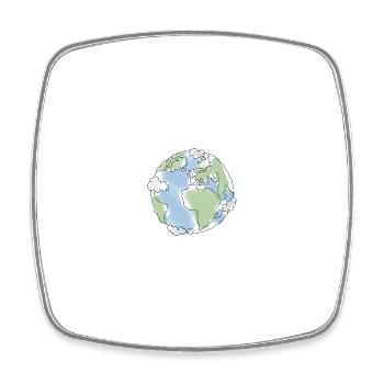 Planet Erde - Viereckiger Kühlschrankmagnet - Weiß - Vorne