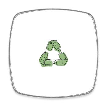 Recycling bottles - Square fridge magnet - white - Front