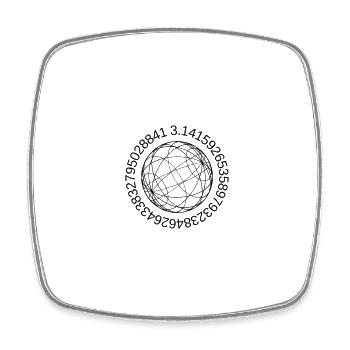 Circle of Pi - Square fridge magnet - white - Front
