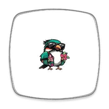 Kolibri Vogel Cool Sommer - Viereckiger Kühlschrankmagnet - Weiß - Vorne