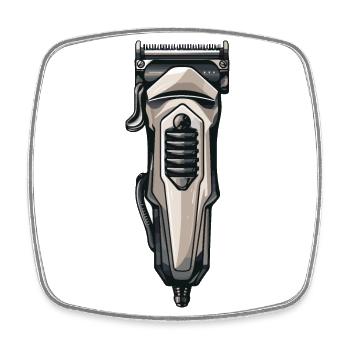Haarschneidemaschine Friseur Barber - Viereckiger Kühlschrankmagnet - Weiß - Vorne