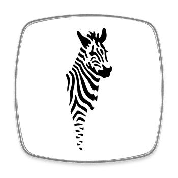 zebra - Magnet carré - blanc - Devant