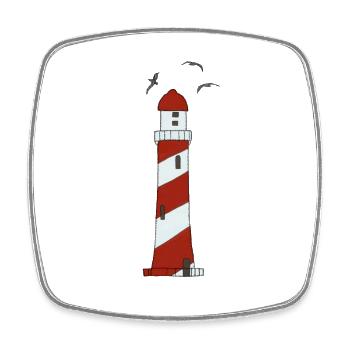 Leuchtturm - Viereckiger Kühlschrankmagnet - Weiß - Vorne