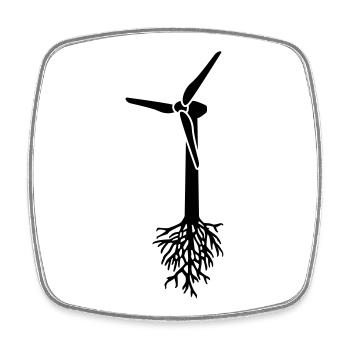 Think Green - Square fridge magnet - white - Front