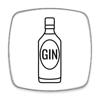 Gin Flasche - Viereckiger Kühlschrankmagnet - Weiß - Vorne