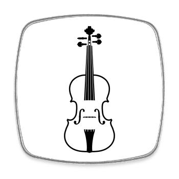 violon - Magnet carré - blanc - Devant