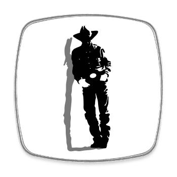 Cowboy - Viereckiger Kühlschrankmagnet - Weiß - Vorne