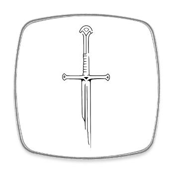 Schwert - Viereckiger Kühlschrankmagnet - Weiß - Vorne