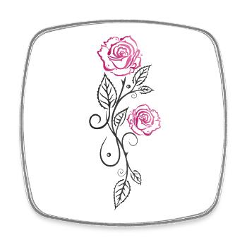 Rose Rose Vine Pink - Square fridge magnet - white - Front