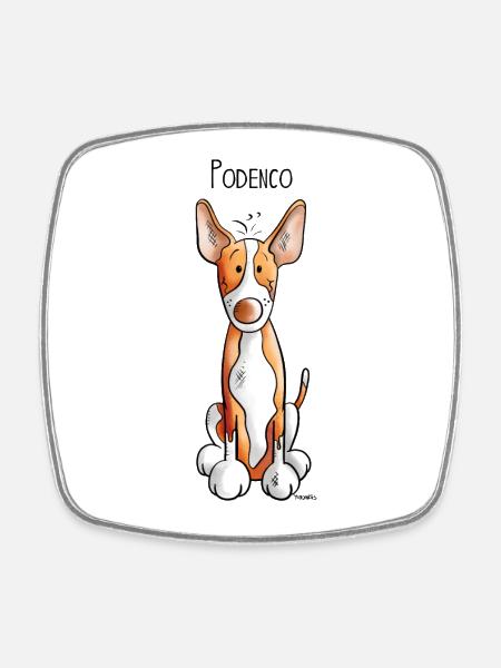 Funny Podenco - Dog - Dogs - Cute - Pets - Square fridge magnet - white