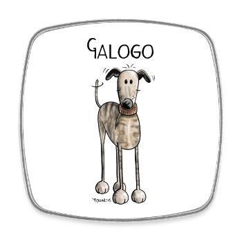 Galgo Espanol - Dog - Comic - Hund - Viereckiger Kühlschrankmagnet - Weiß - Vorne