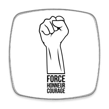 Force Honneur Courage - Magnet carré - blanc - Devant