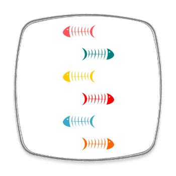 SARDINE. FISH. APRIL FOOL. SEA. OCEAN. NAT - Square fridge magnet - white - Front