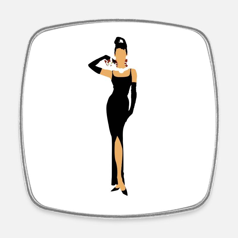 Diamond breakfast with cat - Square fridge magnet - white
