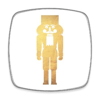 Casse-Noisette minimaliste or de Noël de luxe - Magnet carré - blanc - Devant