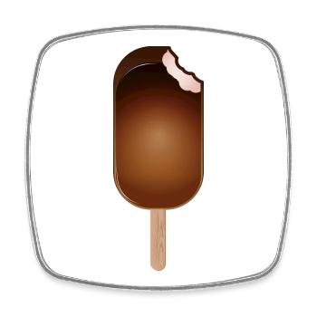 Ice cream in style with chocolate glaze - Square fridge magnet - white - Front