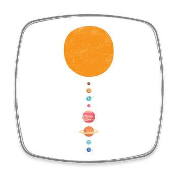 Système solaire et planètes : cadeau astronomie - Magnet carré - blanc - Devant
