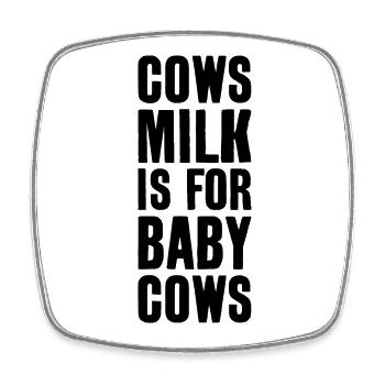 VEGAN DROITS DES ANIMAUX LAIT DE VACHE BIEN-ÊTRE ANIMAL VACHES - Magnet carré - blanc - Devant
