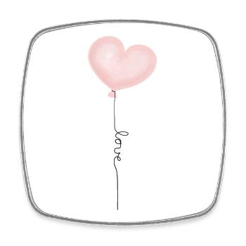 Luftballon Herz Liebe pastell - Viereckiger Kühlschrankmagnet - Weiß - Vorne