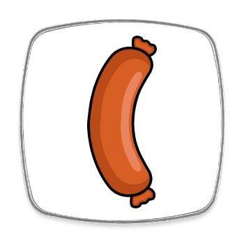 Delicious Sausage – Butcher Carnivore Design - Square fridge magnet - white - Front