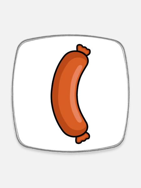 Delicious Sausage – Butcher Carnivore Design - Magnet carré - blanc