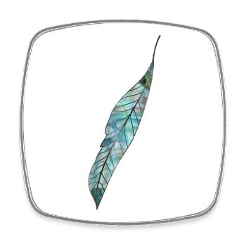 plume de nacre aux couleurs maritimes - Magnet carré - blanc - Devant