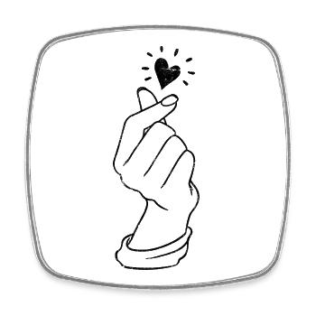 Finger heart - Square fridge magnet - white - Front