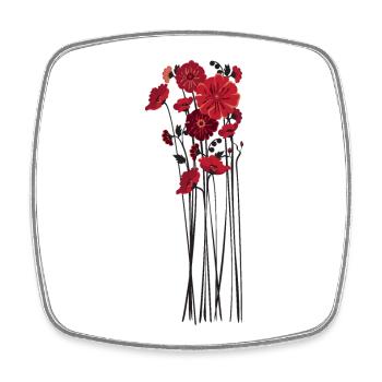 Illustration de fleurs de galets - Magnet carré - blanc - Devant