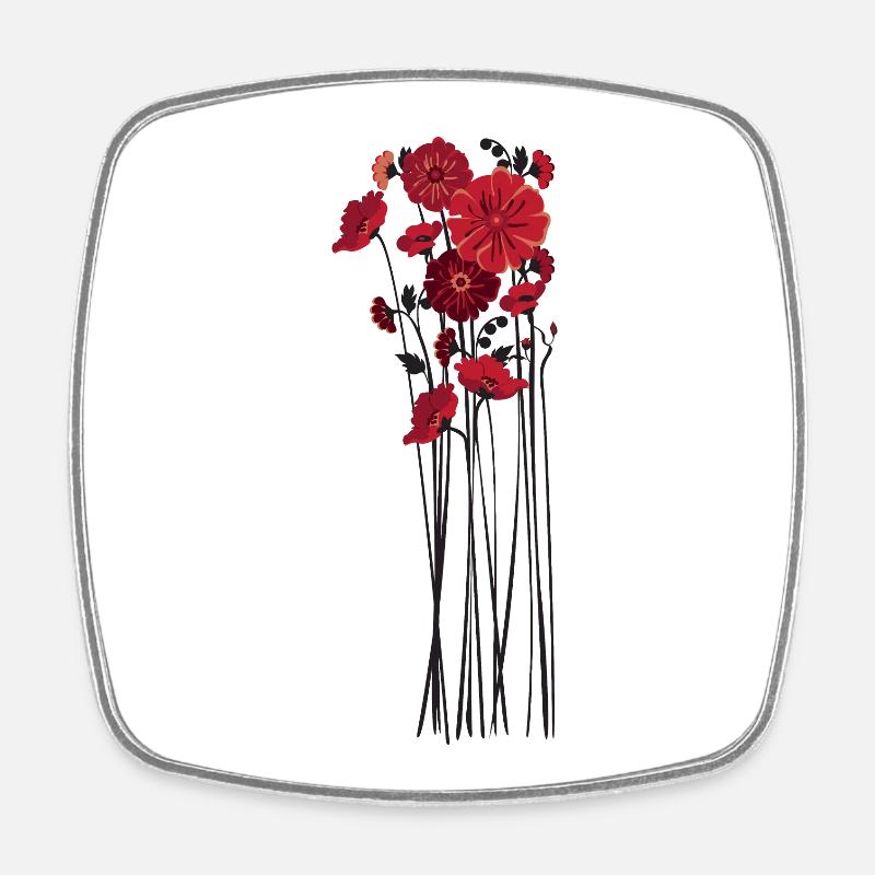 Illustration de fleurs de galets - Magnet carré - blanc