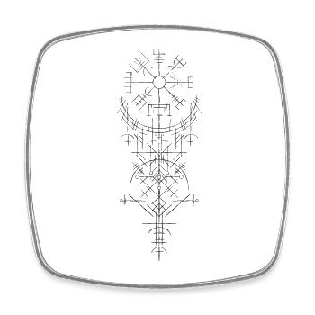 Wikingersymbol Vegvisir - Viereckiger Kühlschrankmagnet - Weiß - Vorne