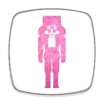 Casse-Noisette peluche moelleux Noël rose Cool - Magnet carré - blanc - Devant