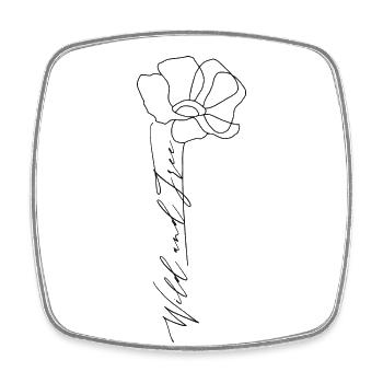 Wild and Free Design in different versions - Square fridge magnet - white - Front