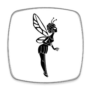 Black Lucky Fairy - Square fridge magnet - white - Front