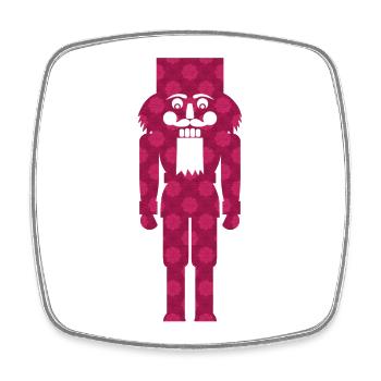 Nutcracker Christmas Decoration Texture Pattern - Square fridge magnet - white - Front