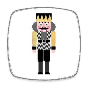 Nussknacker Gold Wellen Weihnachten Deko Tradition - Viereckiger Kühlschrankmagnet - Weiß - Vorne