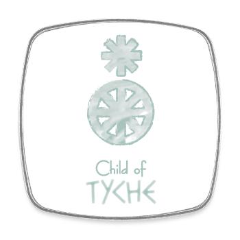 Child of Tyche – Percy Jackson inspired design - Square fridge magnet - white - Front