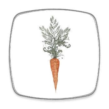 extraordinary carrot in vintage colors - Square fridge magnet - white - Front
