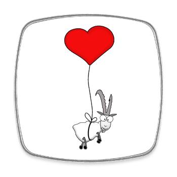 Capricorn with a heart - Square fridge magnet - white - Front