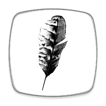 Pen Writing nib - Square fridge magnet - white - Front