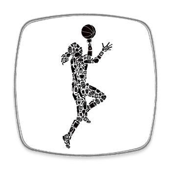 Basketballspielerin Symbole Frauen Basketball - Viereckiger Kühlschrankmagnet - Weiß - Vorne