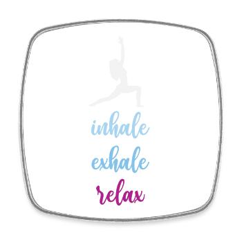 Yoga - Einatmen. Ausatmen. Entspannen. - Viereckiger Kühlschrankmagnet - Weiß - Vorne