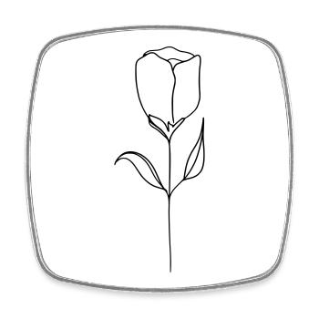 Tulpe gezeichnet - Viereckiger Kühlschrankmagnet - Weiß - Vorne