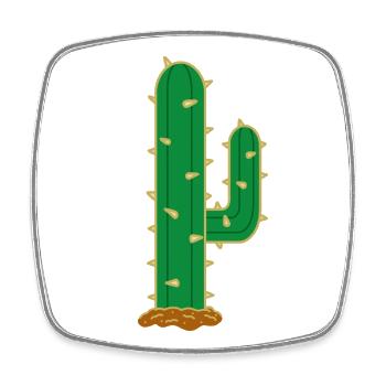 Cactus N°6 - Magnet carré - blanc - Devant