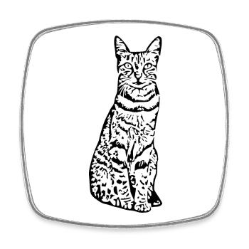 Katze Kätzchen Katzenshirt Geschenk - Viereckiger Kühlschrankmagnet - Weiß - Vorne
